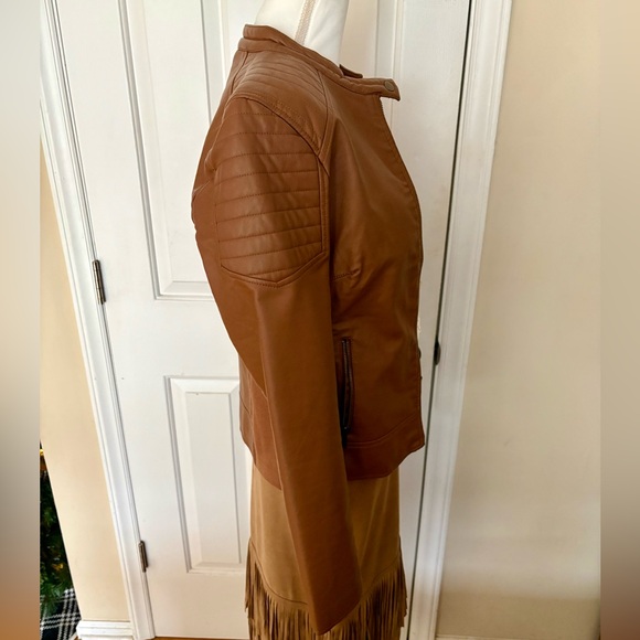 Pleather Brown motto jacket - Picture 10 of 10